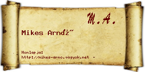 Mikes Arnó névjegykártya